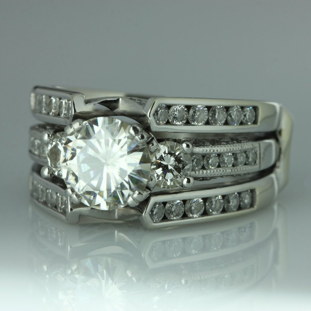 $18000 / Tacori Massive Platinum & 18K Diamond Ring with Life time warranty